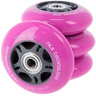NILS EXTREME PU wheels with 72 × 24mm ABEC 7 pink bearings - Inline Skate Wheels