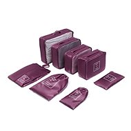 Kono set of 8 travel box organizers for suitcase, burgundy - Packing Cubes