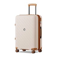 KONO 2594 Expandable spinner suitcase, 65 cm, beige/brown - Suitcase
