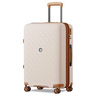 KONO 2594 Extendable spinner suitcase, 76 cm, beige/brown - Suitcase