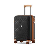 KONO 2594 Expandable spinner suitcase, 53,5 cm, black/brown - Suitcase