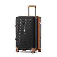 KONO 2594 Expandable spinner suitcase, 65 cm, black/brown - Suitcase