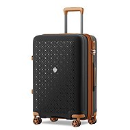 KONO 2594 Expandable spinner suitcase, 76 cm, black/brown - Suitcase