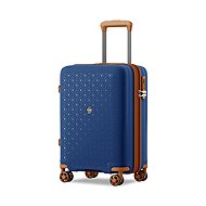 KONO 2594 Extendable spinner suitcase, 53,5 cm, blue/brown - Suitcase