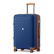 KONO 2594 Extendable spinner suitcase, 76 cm, blue/brown - Suitcase