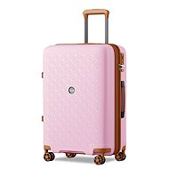 KONO 2594 Expandable spinner suitcase, 76 cm, pink/brown - Suitcase
