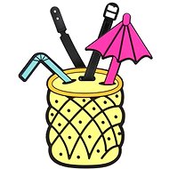 Kufryplus Name tag for suitcase LTD134 Pineapple drink - Luggage Tag