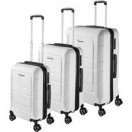 TecTake Brice 3-piece suitcase set, TSA lock, white - Case Set