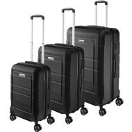 TecTake Brice 3-piece suitcase set, TSA lock, black - Case Set