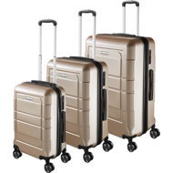TecTake Brice 3 piece suitcase set, TSA lock, champ. - Case Set