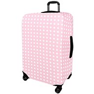 Kufryplus suitcase cover H52 Polka dot I pink L - Luggage Cover