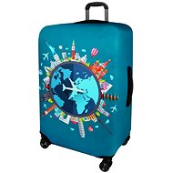 Kufryplus suitcase cover H302 Around the world M - Luggage Cover