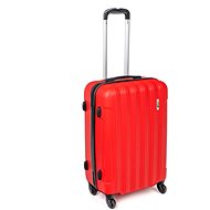 PRETTY UP Plastic suitcase on wheels, medium - 24", red - Suitcase