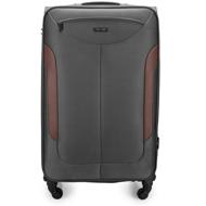 SOLIER STL1801 dark grey-brown soft XL - Suitcase