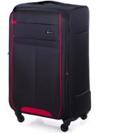 SOLIER STL1311 black-red soft L - Suitcase