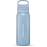 LifeStraw Go 2.0 Stainless Steel Water Filter Bottle, 24 oz, Icelandic Blue - Water Filter Bottle