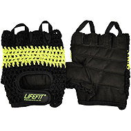LIFEFIT FIT Exercise gloves, black - green, size 4.5 mm, dia. S - Workout Gloves