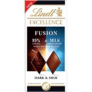 Lindt Excellence Fusion 85% Dark Chocolate with Salt and Milk Chocolate 100g - Chocolate
