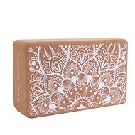 Cork block for yoga Mandala White - Yoga Block