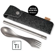 Light My Fire Titanum Spork´n Straw Kit in Merino Wool Case - Camping Utensils