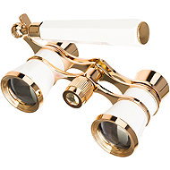Levenhuk Broadway 325E White Lorgnette Opera Glasses - Theatre Binoculars