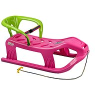 Master Snow Star plastic sled with backrest, pink - Sledge