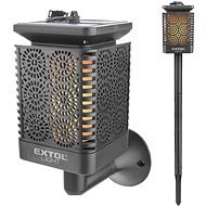EXTOL LIGHT LED torch with flame, solar charging, 12x LED - Garden Lighting
