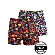Meatfly 2Pack Agostino, Red/Black Comics, S - Boxer Shorts