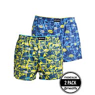 Meatfly 2Pack Agostino, Yellow/Blue Comics, S - Boxer Shorts