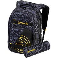 Meatfly Exile backpack, Blueprint Black - School Backpack