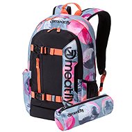 Meatfly Basejumper 5 Backpack Blossom Grey/Black + Pencil Case Free - City Backpack