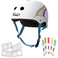 Wipeout dětská helma bílá duha, velikost 49-52 cm - Bike Helmet