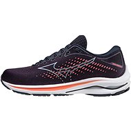 MIZUNO WAVE RIDER 25 Montana Grape/Dapple Grey/Living Coral, size EU 37/235mm - Running Shoes