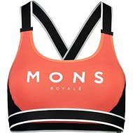 Mons Royale Stella X-Back Bra Hot Coral / Black sized. L - Bra