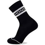 Mons Royale Signature Crew Sock Black / White, size 35 - 38 - Socks
