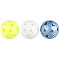 Unihoc Ball 3-PACK Crater yellow / blue / white - Floorball Ball