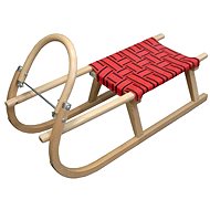 Acra wooden sled with straps 95 cm red - Sledge