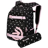 Meatfly Exile backpack, Black Dots, 24 L + free pencil case - City Backpack