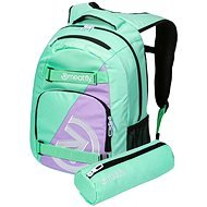 Meatfly Exile backpack, Lavender / Green Mint, 24 L + free pencil case - City Backpack