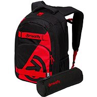 Meatfly Exile Backpack, Red/Black, 24 L + free pencil case - City Backpack