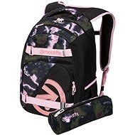 Meatfly Exile backpack, Storm Camo Pink, 24 L + free pencil case - City Backpack