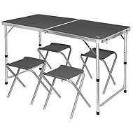 NILS CAMP NC1633 Folding camping table and chairs set dark grey - Camping Set