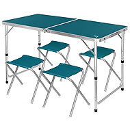 NILS CAMP NC1633 Folding camping table and chairs set blue - Camping Set