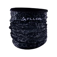 Multifunctional outdoor scarf with fleece layer, black patterned - Neck Warmer