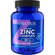 NATIOS Zinc Chelated Complex, Zinc, Selenium and Copper, 25 mg, 100 vegan capsules - Minerals