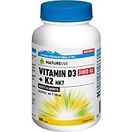 NatureVia Vitamin D3 3000 IU + K2 MK7 60 Capsules - Vitamin D3