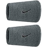 Nike Swoosh Classic Doublewide Wrist Wraps Grey/Black 2 pcs - Wristband