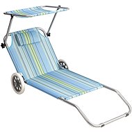 NILS CAMP NC3330 deckchair with shade blue - Garden Lounger