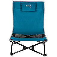 NILS Camp NC3306 Folding beach chair, blue / grey - Camping Armchair