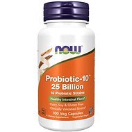 NOW Probiotic-10, probiotiká, 25 miliard CFU, 10 kmeňov - Probiotiká